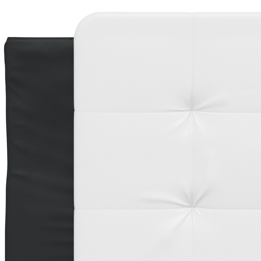 Bed Frame without Mattress "Zadar" Black and White 90x190 cm Faux Leather