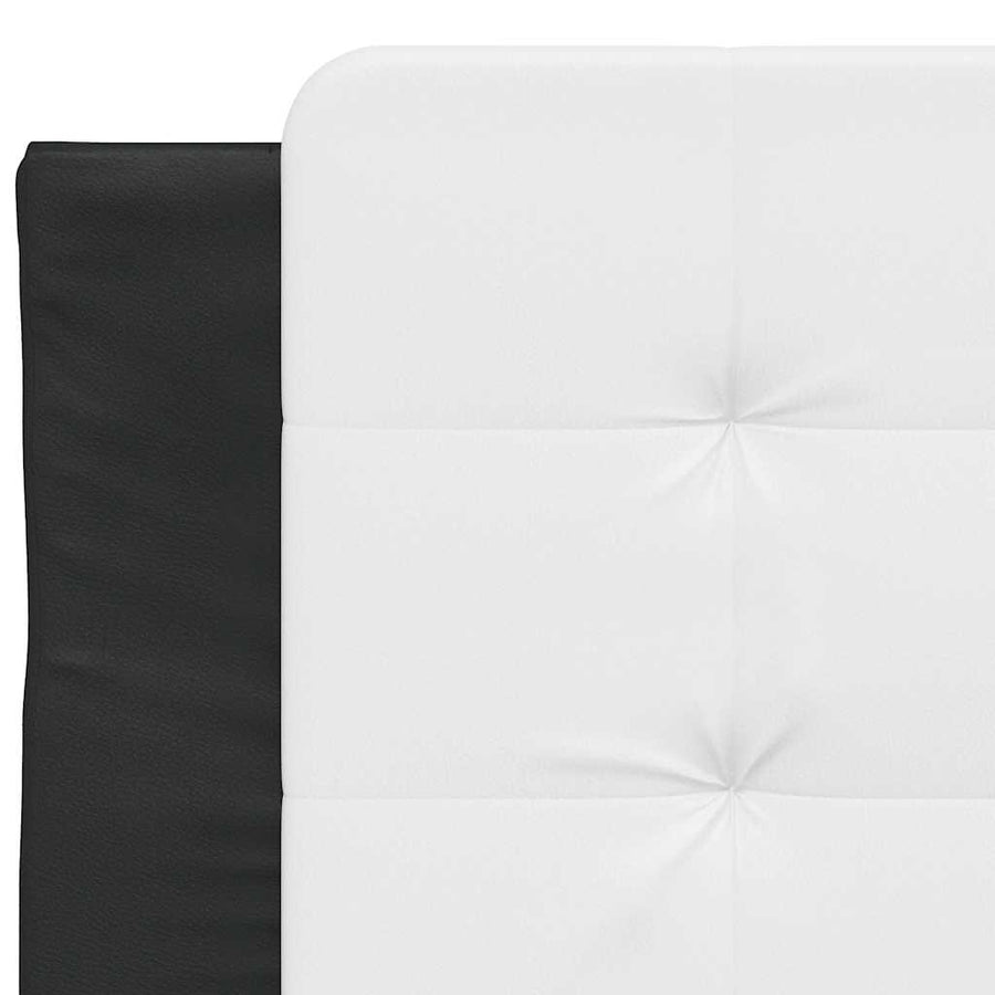 Bed Frame without Mattress "Zadar" Black and White 90x190 cm