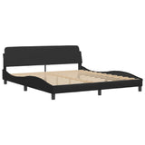 Bed Frame without Mattress "Zadar" Black 180x200 cm King Faux Leather