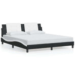 Bed Frame without Mattress "Zadar" Black and White 180x200 cm