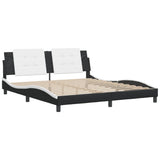 Bed Frame without Mattress "Zadar" Black and White 180x200 cm King Faux Leather