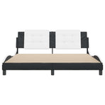 Bed Frame without Mattress "Zadar" Black and White 180x200 cm