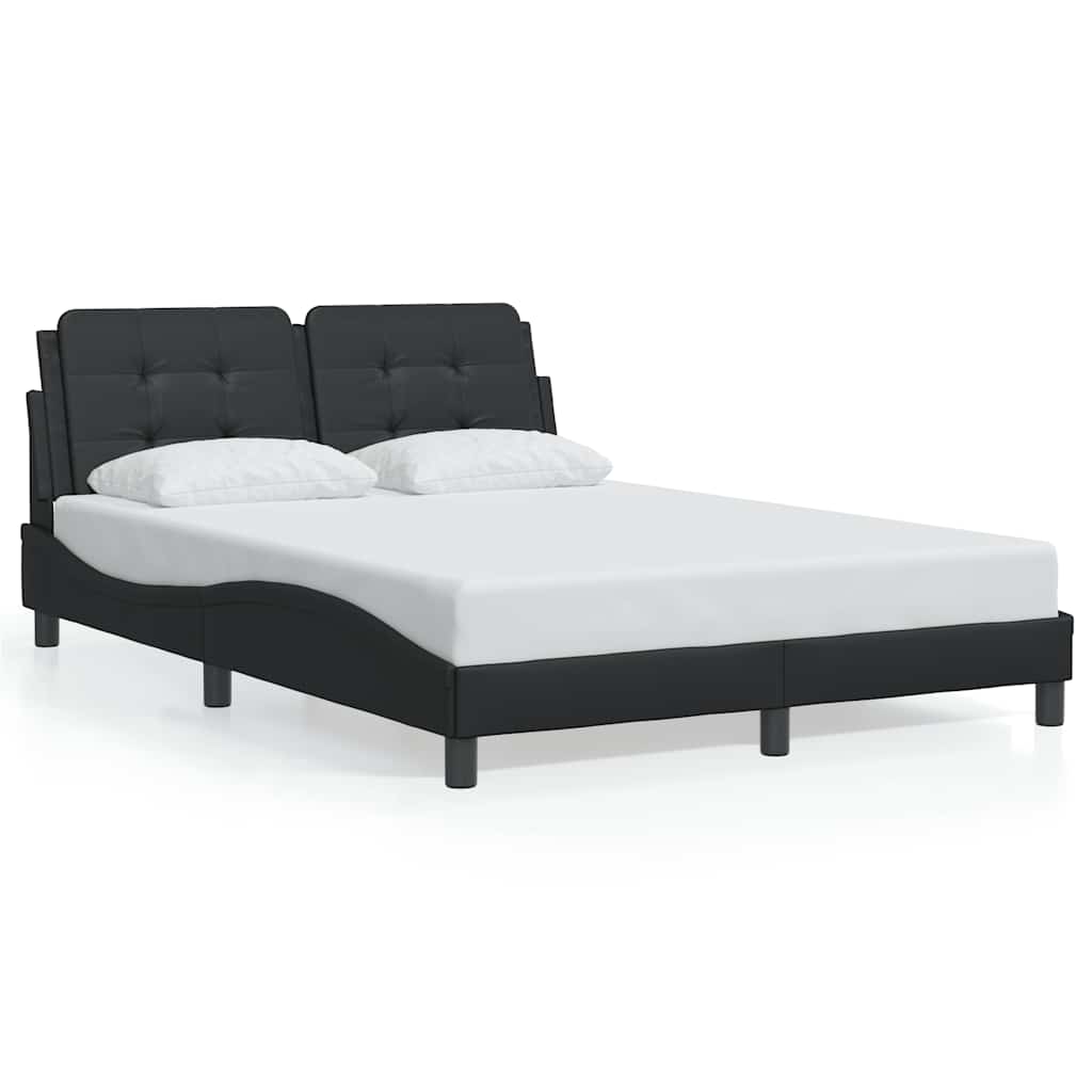 Bed Frame without Mattress "Zadar" Black 137x190 cm Double Faux Leather