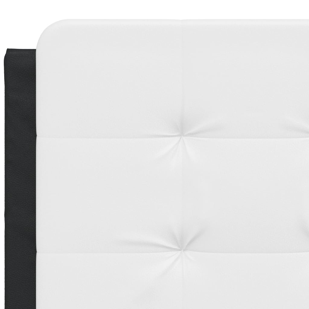 Bed Frame without Mattress "Zadar" Black and White 137x190 cm Double Faux Leather