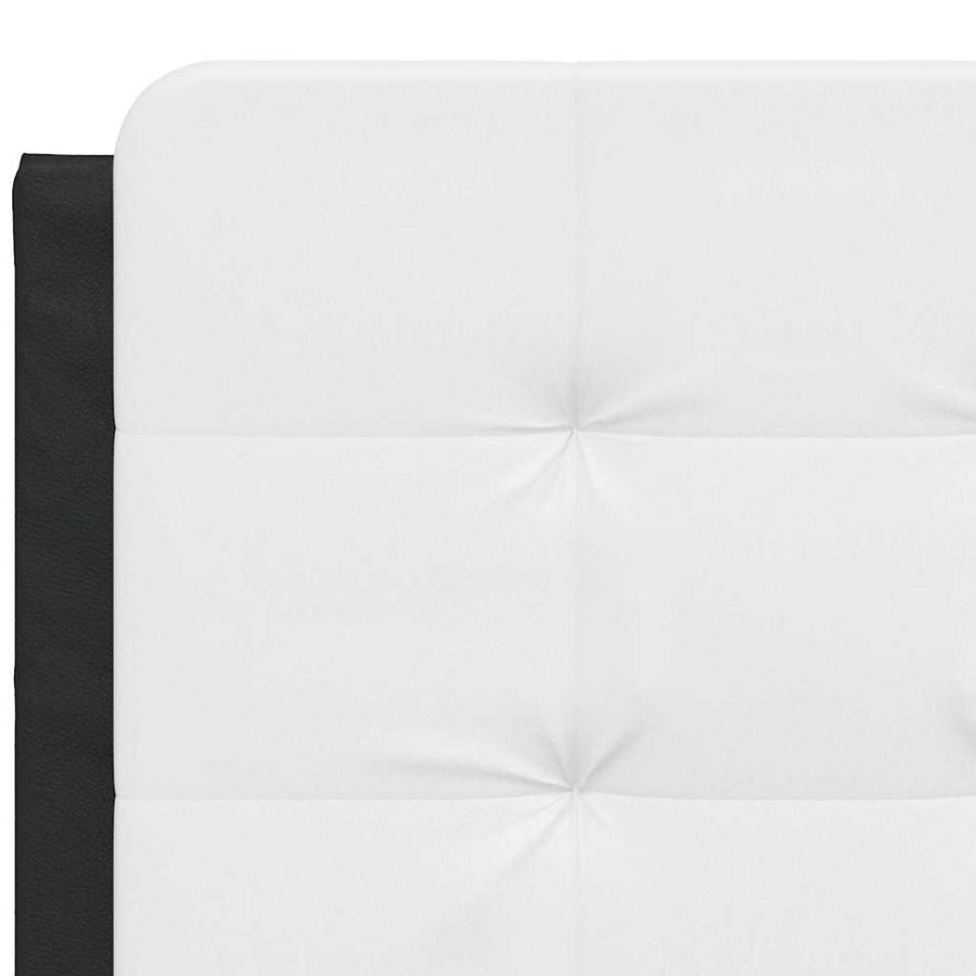 Bed Frame without Mattress "Zadar" Black and White 137x190 cm Double Faux Leather