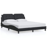 Bed Frame without Mattress "Zadar" Black 152x203 cm Queen Faux Leather