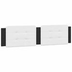 Bed Frame without Mattress "Zadar" Black and White 152x203 cm Queen Faux Leather