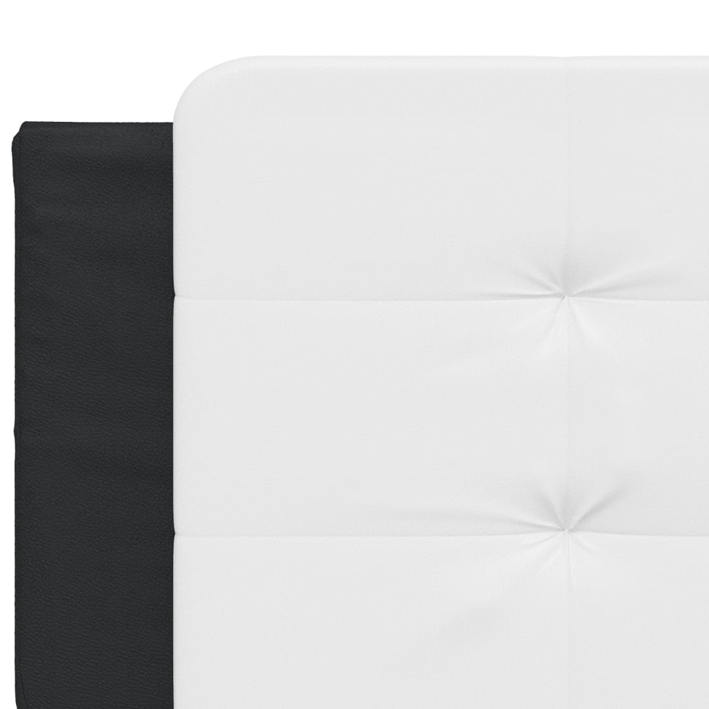 Bed Frame without Mattress "Zadar" Black and White 152x203 cm Queen Faux Leather