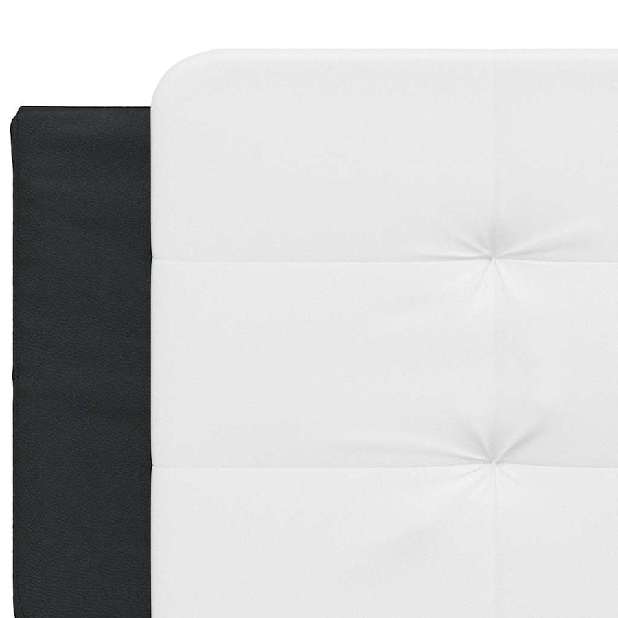 Bed Frame without Mattress "Zadar" Black and White 152x203 cm Queen Faux Leather