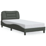Bed Frame without Mattress "Hvar" Dark Grey 90x190 cm Fabric