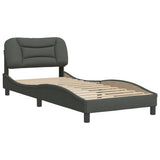 Bed Frame without Mattress "Hvar" Dark Grey 90x190 cm Fabric