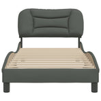 Bed Frame without Mattress "Hvar" Dark Grey 90x190 cm Fabric
