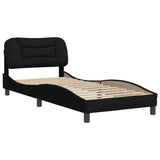 Bed Frame without Mattress "Hvar" Black 90x190 cm Fabric