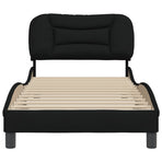 Bed Frame without Mattress "Hvar" Black 90x190 cm Fabric