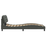 Bed Frame without Mattress "Hvar" Dark Grey 107x203 cm King Single Fabric