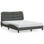 Bed Frame without Mattress "Hvar" Dark Grey 137x190 cm Double Fabric