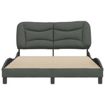 Bed Frame without Mattress "Hvar" Dark Grey 137x190 cm Double Fabric