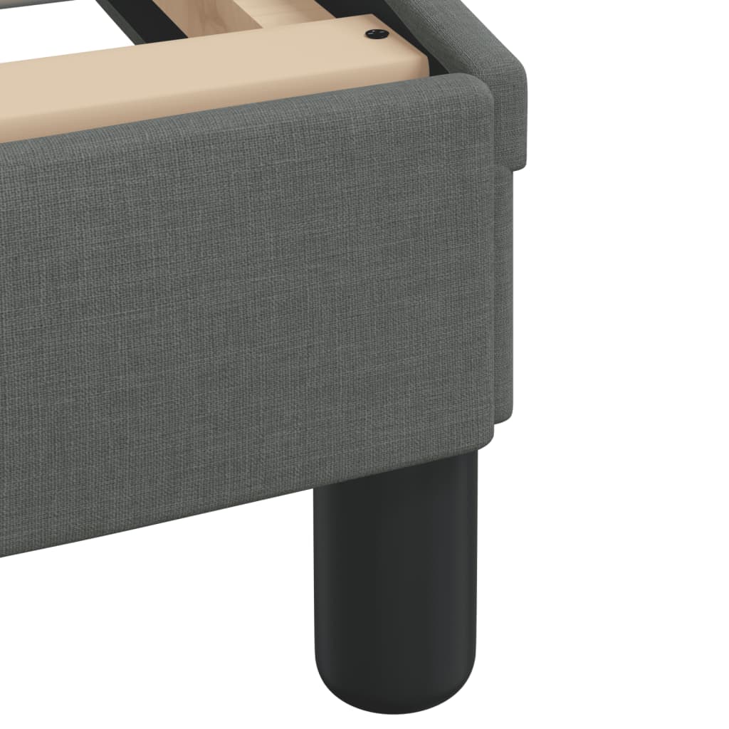 Bed Frame without Mattress "Hvar" Dark Grey 137x190 cm Double Fabric