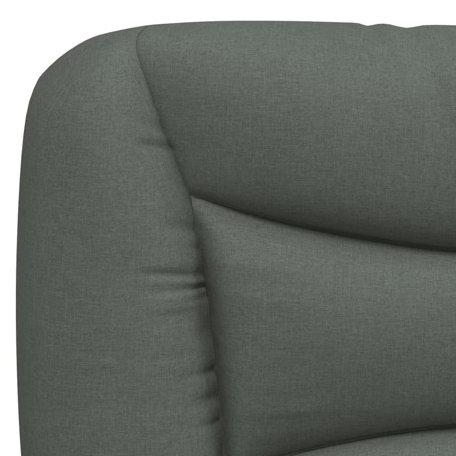Bed Frame without Mattress "Hvar" Dark Grey 137x190 cm Double Fabric