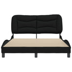 Bed Frame without Mattress "Hvar" Black 137x190 cm Double Fabric