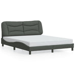 Bed Frame without Mattress "Hvar" Dark Grey 152x203 cm Queen Fabric