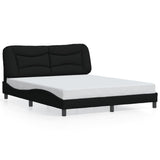 Bed Frame without Mattress "Hvar" Black 152x203 cm Queen Fabric