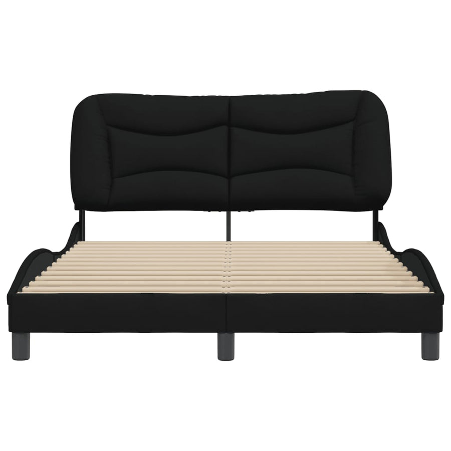 Bed Frame without Mattress "Hvar" Black 152x203 cm Queen Fabric
