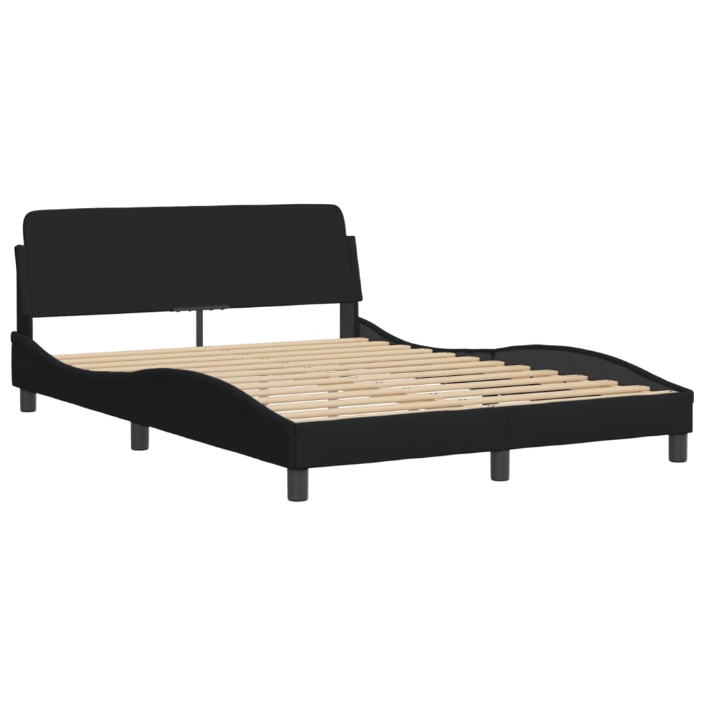 Bed Frame without Mattress "Hvar" Black 152x203 cm Queen Fabric