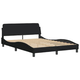 Bed Frame without Mattress "Hvar" Black 152x203 cm Queen Fabric