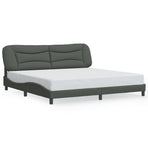 Bed Frame without Mattress "Hvar" Dark Grey 180x200 cm King Fabric