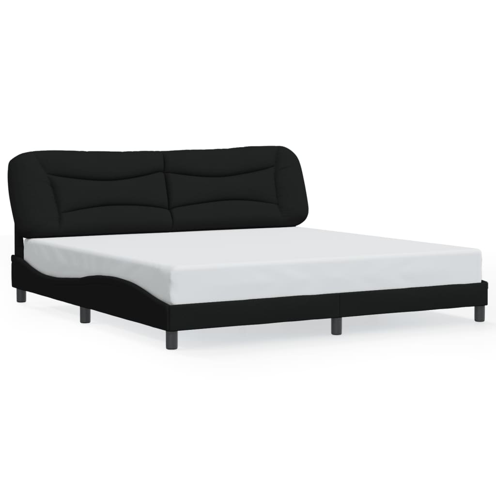 Bed Frame without Mattress "Hvar" Black 180x200 cm King Fabric