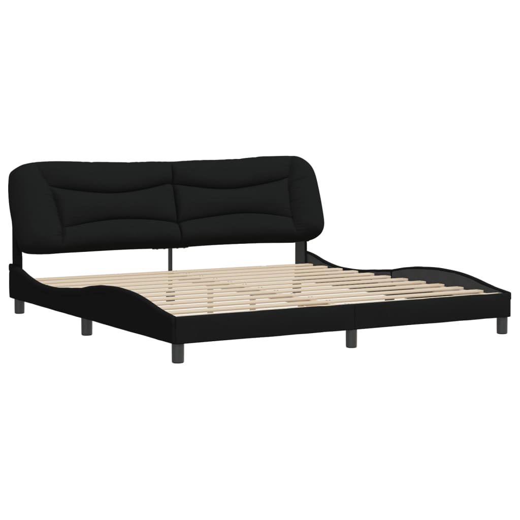 Bed Frame without Mattress "Hvar" Black 180x200 cm King Fabric