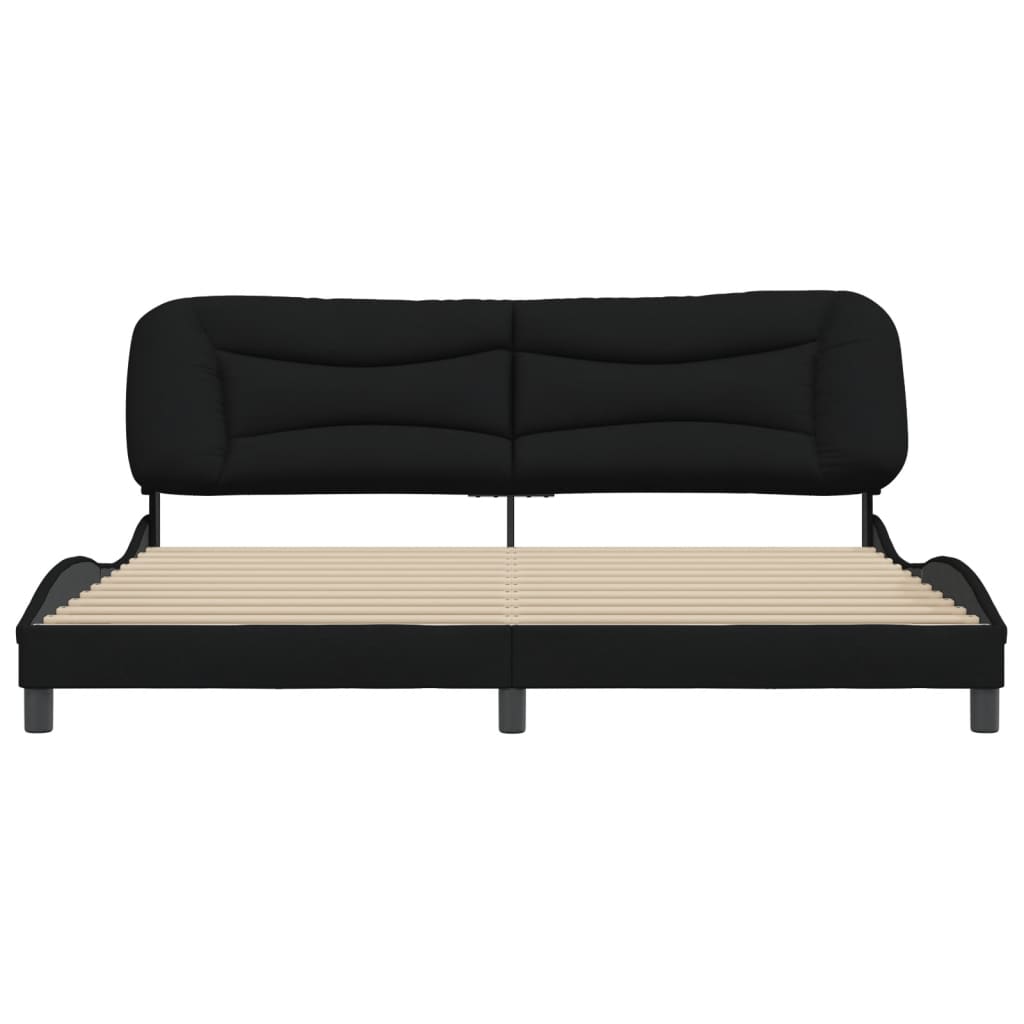 Bed Frame without Mattress "Hvar" Black 180x200 cm King Fabric