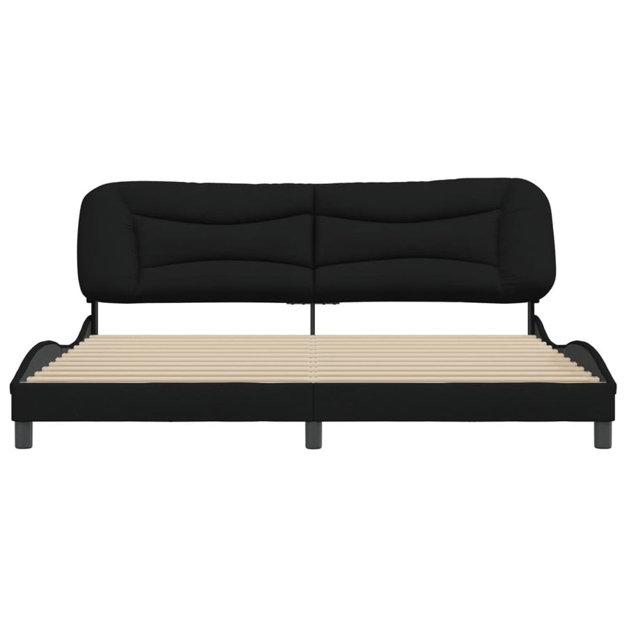 Bed Frame without Mattress "Hvar" Black 180x200 cm King Fabric