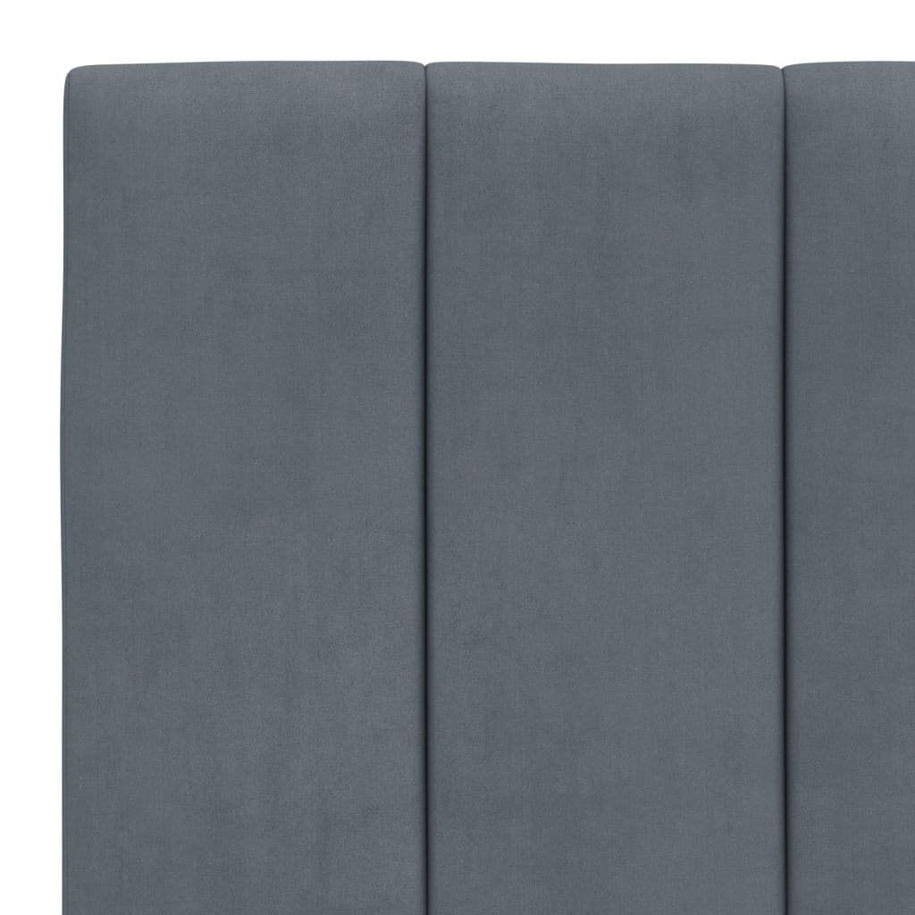 Bed Frame without Mattress "Hanko" Dark Grey 90x190 cm Velvet