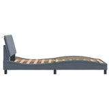 Bed Frame without Mattress "Hanko" Dark Grey 107x203 cm King Single Velvet