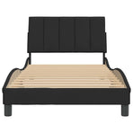 Bed Frame without Mattress "Hanko" Black 107x203 cm King Single Velvet
