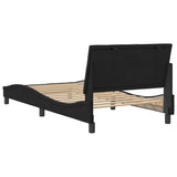 Bed Frame without Mattress "Hanko" Black 107x203 cm King Single Velvet