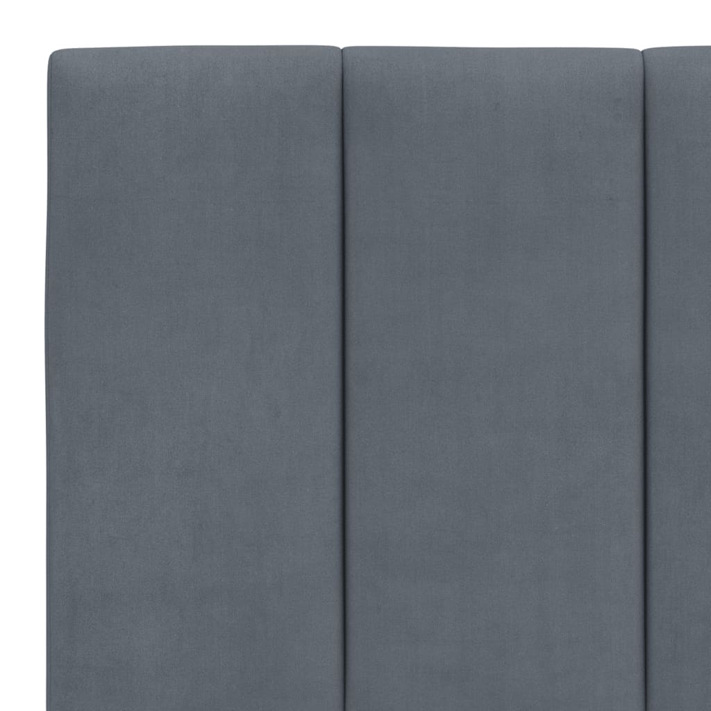 Bed Frame without Mattress "Hanko" Dark Grey 152x203 cm Queen Velvet