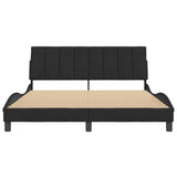 Bed Frame without Mattress "Hanko" Black 152x203 cm Queen Velvet