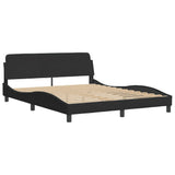 Bed Frame without Mattress "Hanko" Black 152x203 cm Queen Velvet