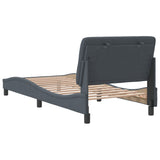 Bed Frame without Mattress Dark Grey 90x190 cm Velvet - Rear View