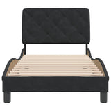 Bed Frame without Mattress Black 90x190 cm Velvet