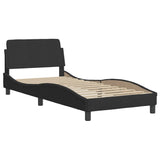 Bed Frame without Mattress Black 90x190 cm Velvet - Close-Up Angle