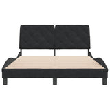 Bed Frame without Mattress Black 137x190 cm Velvet - Top-Down View