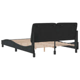 Bed Frame without Mattress Black 137x190 cm Velvet - Rear View