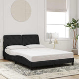Bed Frame without Mattress Black 137x190 cm Velvet