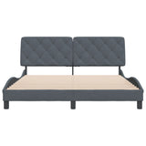 Bed Frame without Mattress Dark Grey 152x203 cm Queen Velvet