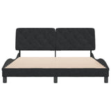 Bed Frame without Mattress Black 152x203 cm Queen Velvet - Top-Down View