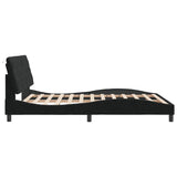 Bed Frame without Mattress Black 152x203 cm Queen Velvet - 45-Degree Angle